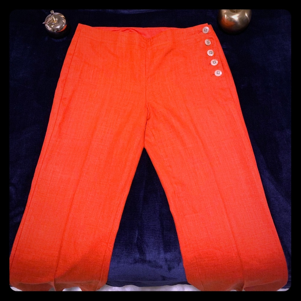Orange Red Wide Leg Pants